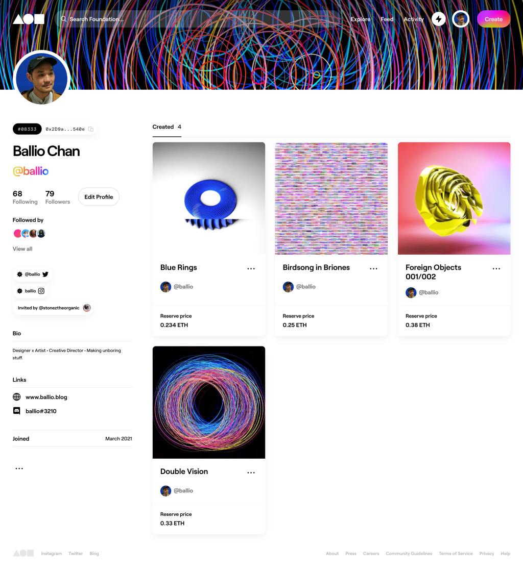 @ballio NFT art on&nbsp;Foundation